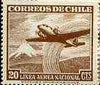 Chile 1950 Douglas DC-2 over Mountain 20c brown unmounted mint, SG 395*