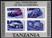 Tanzania 1986 Centenary of Motoring m/sheetv unmounted mint imperf colour proof in blue, magenta & black only (SG MS 460)