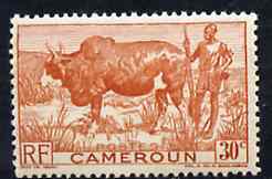 Cameroun 1946 Zebu & Herdsman 30c orange very fine mint unmounted mint, SG 233*