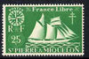 St Pierre & Miquelon 1942 Fishing Schooner 25c green unmounted mint, SG 324*