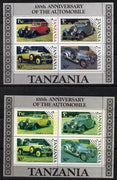 Tanzania 1986 Centenary of Motoring m/sheet with red omitted plus normal unmounted mint (SG MS 460)