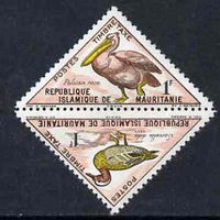 Mauritania 1963 Postage Due - Birds Triangular 1f Pelican se-tenant with 1f Garganey unmounted mint, SG D 179-80
