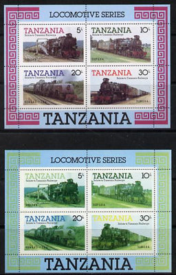 Tanzania 1985 Locomotives perf m/sheet with red omitted plus normal unmounted mint (SG MS 434)