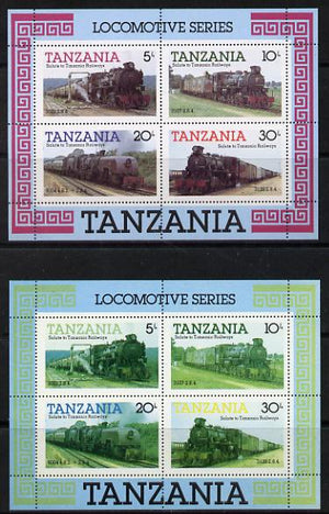 Tanzania 1985 Locomotives perf m/sheet with red omitted plus normal unmounted mint (SG MS 434)
