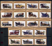 Match Box Labels - complete set of 18 Vintage Vehicles (Cars) superb unused condition (Cornish Match Co - average count 52)