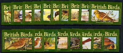 Match Box Labels - complete set of 18 Britsh Birds superb unused condition (Duchy Match Co)