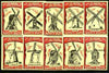 Match Box Labels - complete set of 10 Belgian Windmills superb unused condition (Belgium Le Réveil)
