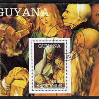 Guyana 1989 Christmas $2.55 (St Anne, Virgin & Child by Durer) m/sheet very fine cto used