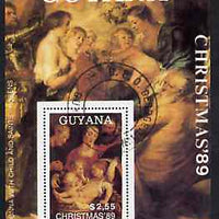 Guyana 1989 Christmas $2.55 (The Sacred Family by Rubens) m/sheet very fine cto used