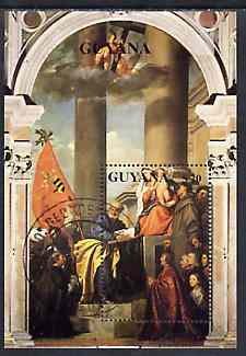 Guyana 1989 Tiziano 500th Anniversaryersay $20 m/sheet very fine cto used