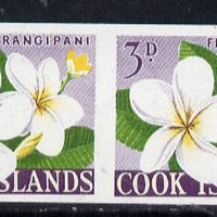 Cook Islands 1963 def 3d Frangipani Flower in unmounted mint imperf pair (as SG 165)