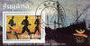 Guyana 1989 Barcelona Olympic Games $2.55 m/sheet (Running - detail of Black-figure Greek Pot & Santa Maria) very fine cto used
