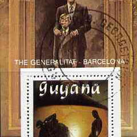 Guyana 1989 Barcelona Olympic Games $2.55 m/sheet (Wrestling - detail of Black-figure Greek Pot & The Generalitat) very fine cto used