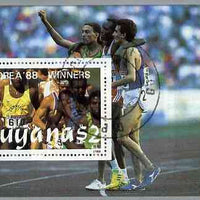 Guyana 1988 Korea '88 $2 m/sheet (Winners - Men Running) very fine cto used