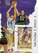 St Thomas & Prince Islands 1989 Barcelona '92 5Db m/sheet (Basketball) very fine cto used Mi BL 198