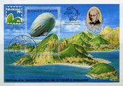 St Thomas & Prince Islands 1979 Rowland Hill (Brasiliana & Zeppelin) m/sheet very fine cto used Mi BL 36A