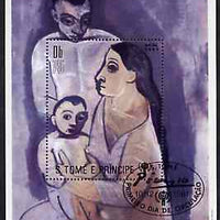 St Thomas & Prince Islands 1981 Birth Centenary of pablo Picasso 75Db m/sheet very fine cto used Mi BL 69A