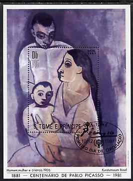 St Thomas & Prince Islands 1981 Birth Centenary of pablo Picasso 75Db m/sheet very fine cto used Mi BL 69A