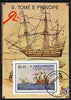 St Thomas & Prince Islands 1989 Ships 20 Db m/sheet #3 (18th Cent Merchantman) very fine cto used Mi BL 205
