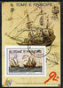 St Thomas & Prince Islands 1989 Ships 20 Db m/sheet #4 (18th Cent Merchantman) very fine cto used Mi BL 206