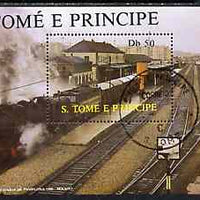 St Thomas & Prince Islands 1987 Locomotives 50Db m/sheet very fine cto used Mi BL 174