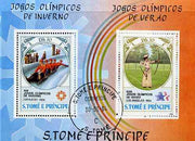 St Thomas & Prince Islands 1983 Olympic Games m/sheet (Bobsled & Archery) fine cto used, Mi BL 142A