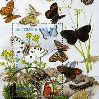 St Thomas & Prince Islands 1989 Butterflies m/sheet #2 very fine cto used
