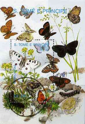 St Thomas & Prince Islands 1989 Butterflies m/sheet #2 very fine cto used