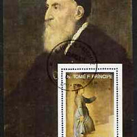 St Thomas & Prince Islands 1989 Christmas 25Db m/sheet (Painting by Tiziano) very fine cto used Mi BL 226