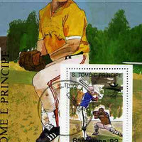 St Thomas & Prince Islands 1989 Barcelona '92 35Db m/sheet (Baseball) very fine cto used Mi BL 200