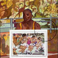 St Thomas & Prince Islands 1989 Barcelona '92 5Db m/sheet (Running) very fine cto used Mi BL 197