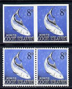 Cook Islands 1963 def 8d Skipjack Tuna in unmounted mint imperf pair plus normal pair (as SG 168)