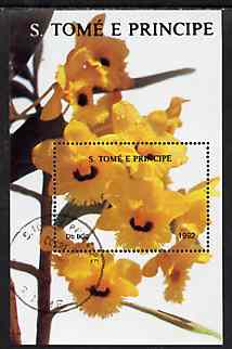 St Thomas & Prince Islands 1992 Flowers 800Db m/sheet very fine cto used