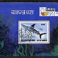 North Korea 1993 Fish m/sheet (1.2wn shark) with NAPOSTA 93 imprint, SG MS N3252 fine cto used