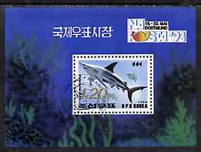 North Korea 1993 Fish m/sheet (1.2wn shark) with NAPOSTA 93 imprint, SG MS N3252 fine cto used