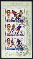 North Korea 1993 Football World Cup sheetlet #1 containing 10ch, 30ch & 90ch values, fine cto used