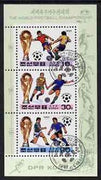 North Korea 1993 Football World Cup sheetlet #1 containing 10ch, 30ch & 90ch values, fine cto used