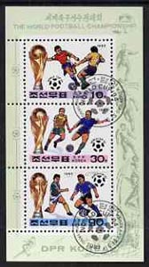 North Korea 1993 Football World Cup sheetlet #1 containing 10ch, 30ch & 90ch values, fine cto used