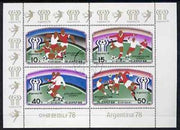 North Korea 1977 Football World Cup sheetlet containing set of 4 very fine cto used, SG N1663-66