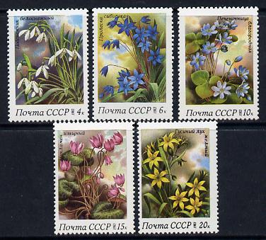 Russia 1983 Spring Flowers set of 5 unmounted mint, SG 5331-35