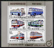 North Korea 1992 Transport sheetlet containing complete set of 6 with Essen Stamp Fair imprint, very fine cto used, see after SG N3128