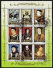 North Korea 1984 European Monarchs sheetlet #3 containing 9 values (William I, Richard II, III, Henry V, VI, VII, VIII & Edward IV) very fine cto used