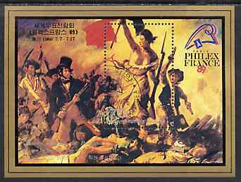 North Korea 1989 Philexfrance 89 Stamp Exhibition m/sheet (Liberty by Delacroix) very fine cto used, SG MS N2886