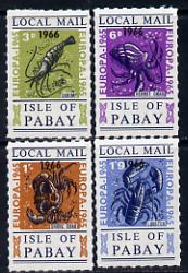 Pabay 1965 Europa (Crustaceans) set of 4 opt'd 1966 (in black) unmounted mint