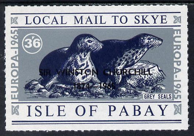 Pabay 1965 Europa (Seal) 3s6d value with Churchill overprint unmounted mint (Rosen PA37)