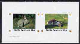 Staffa 1982 Animals (Rabbits) imperf,set of 2 values (40p & 60p) unmounted mint