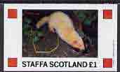 Staffa 1982 Animals (Stoat) imperf,souvenir sheet (£1 value) unmounted mint