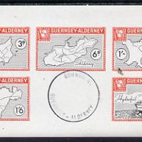 Guernsey - Alderney 1965 Maps imperf m/sheet containing the set of 5 with Commodore cancellation, Rosen CSA 40MS