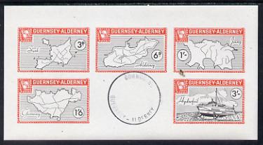 Guernsey - Alderney 1965 Maps imperf m/sheet containing the set of 5 with Commodore cancellation, Rosen CSA 40MS