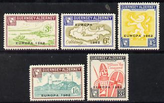 Guernsey - Alderney 1962 Europa overprint on def set of 5 unmounted mint, Rosen CSA 1-5